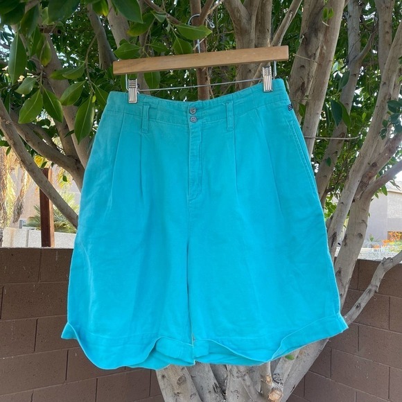 Vintage Espirit Sport Shorts Womens 9/10 Teal High Rise Boho Casual - Picture 1 of 7